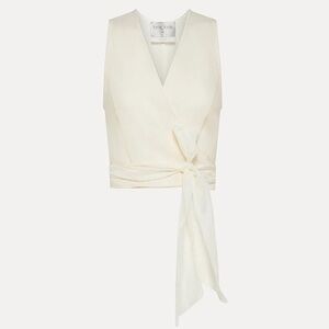 Forte Forte Chic Linen Canvas Crossed Top